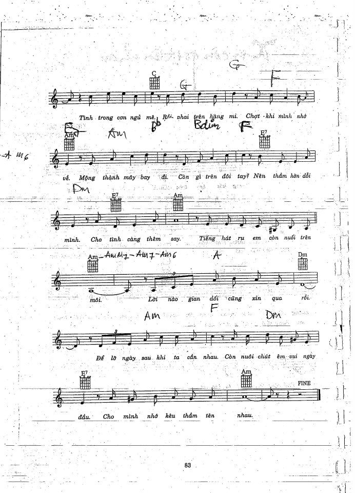 Xa rồi mùa đông sheet