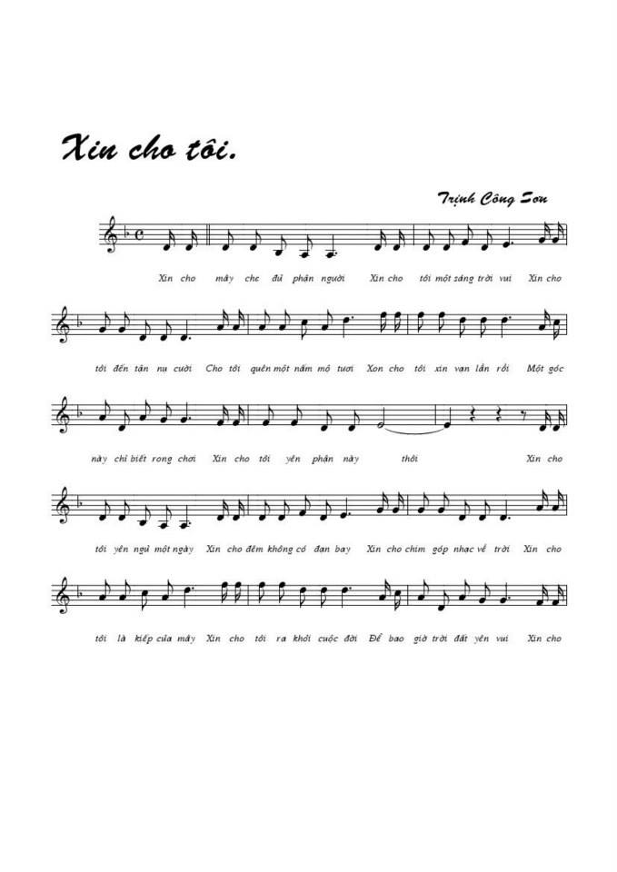 Xin cho tôi sheet