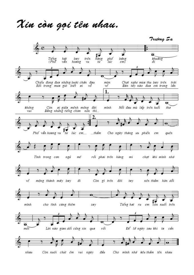 Xin còn gọi tên nhau sheet