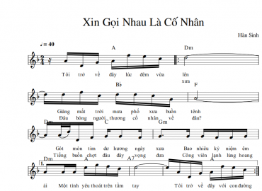 Xin gọi nhau là cố nhân sheet