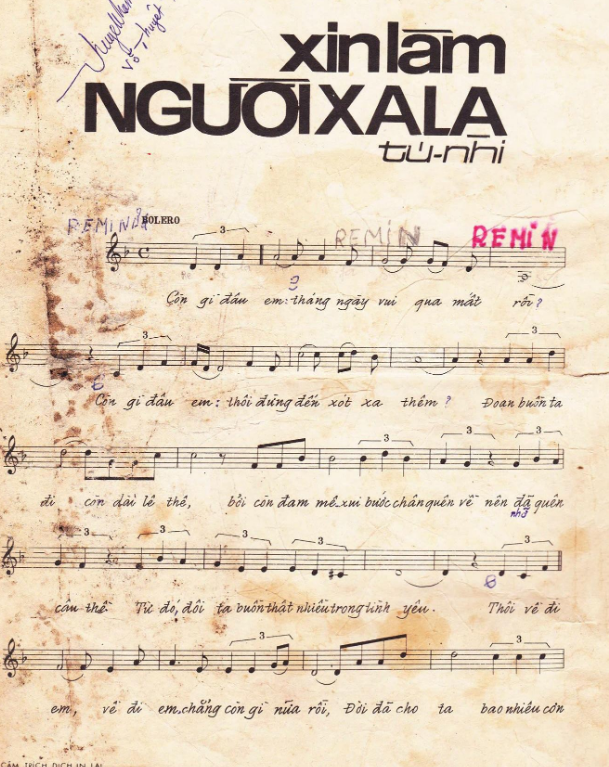 Xin làm người xa lạ sheet