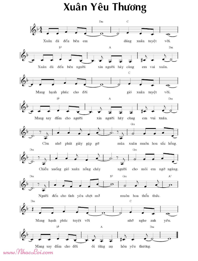 Xuân yêu thương sheet