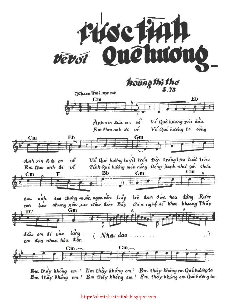 Rước Tình Quê Hương sheet