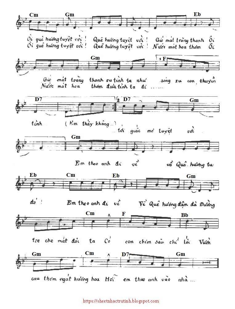 Rước Tình Về Với Quê Hương sheet có lời