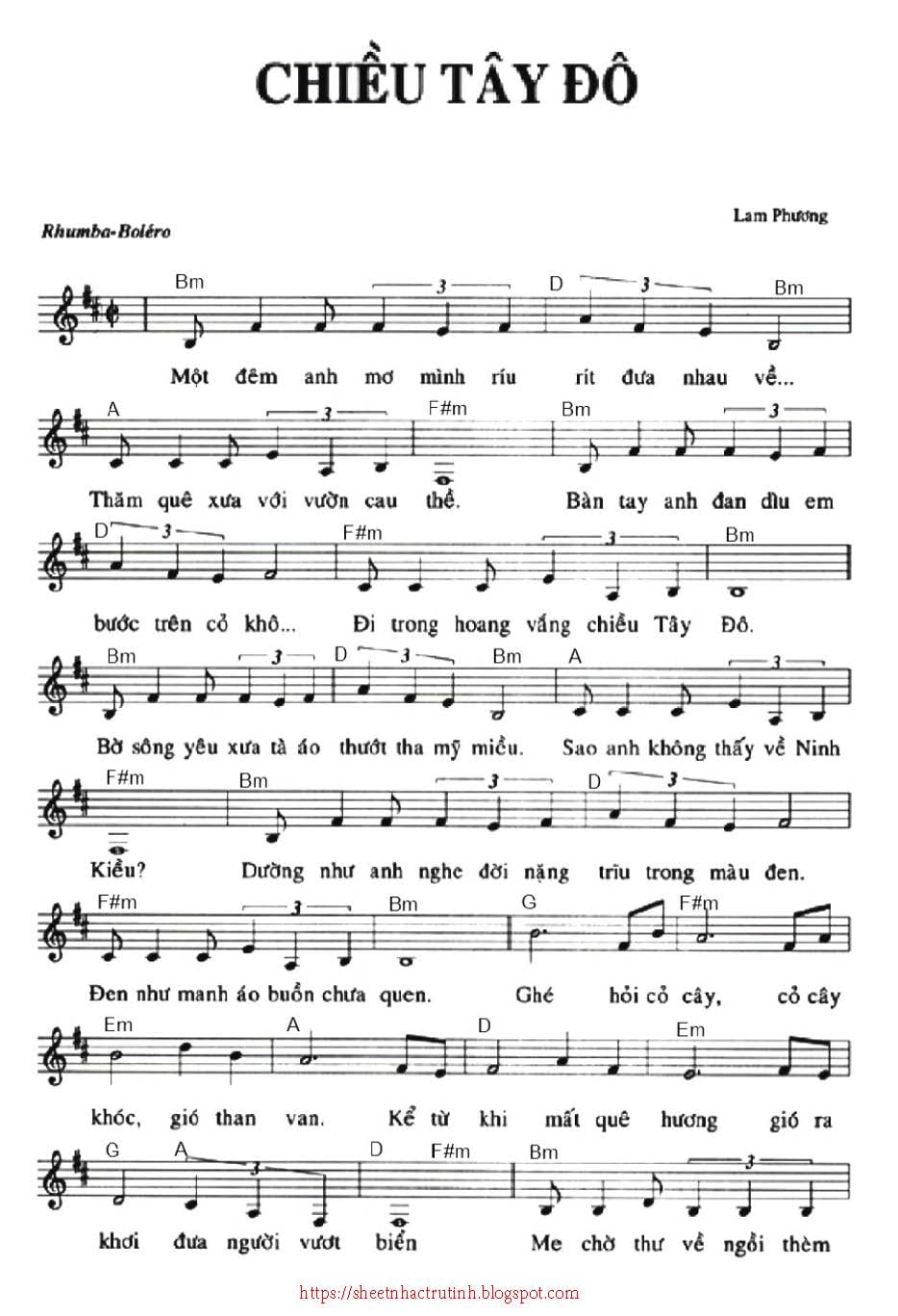 Chiều Tây Đô sheet