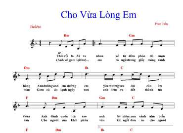 Cho Vừa Lòng Em sheet có lời 