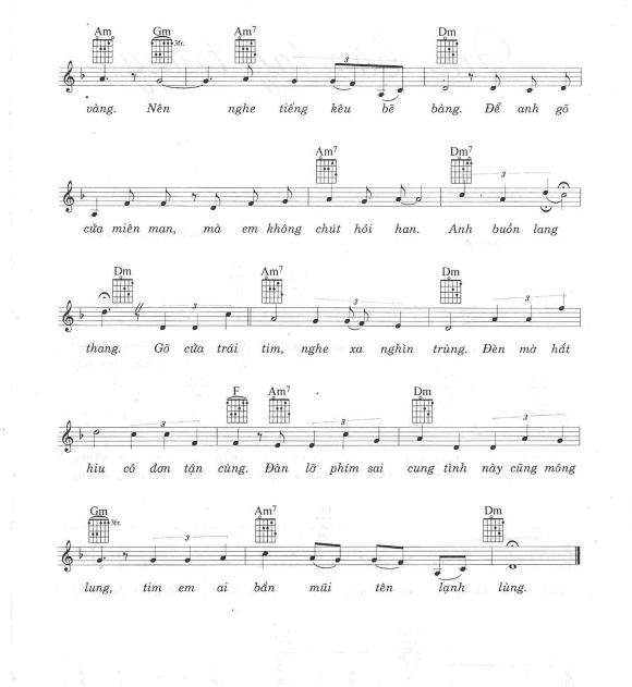 Gõ Cửa Trái Tim sheet có lời 