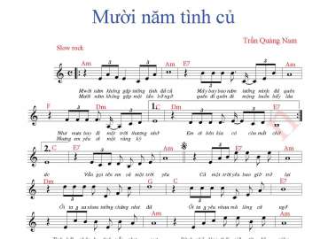 Mười Năm Tình Cũ sheet có lời
