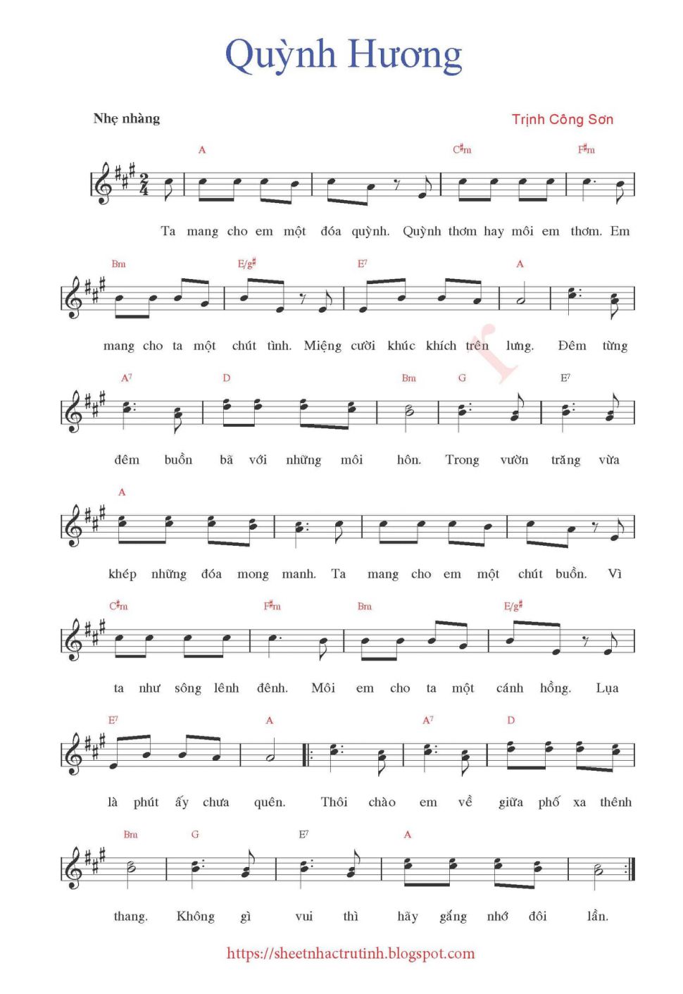 Quỳnh Hương sheet