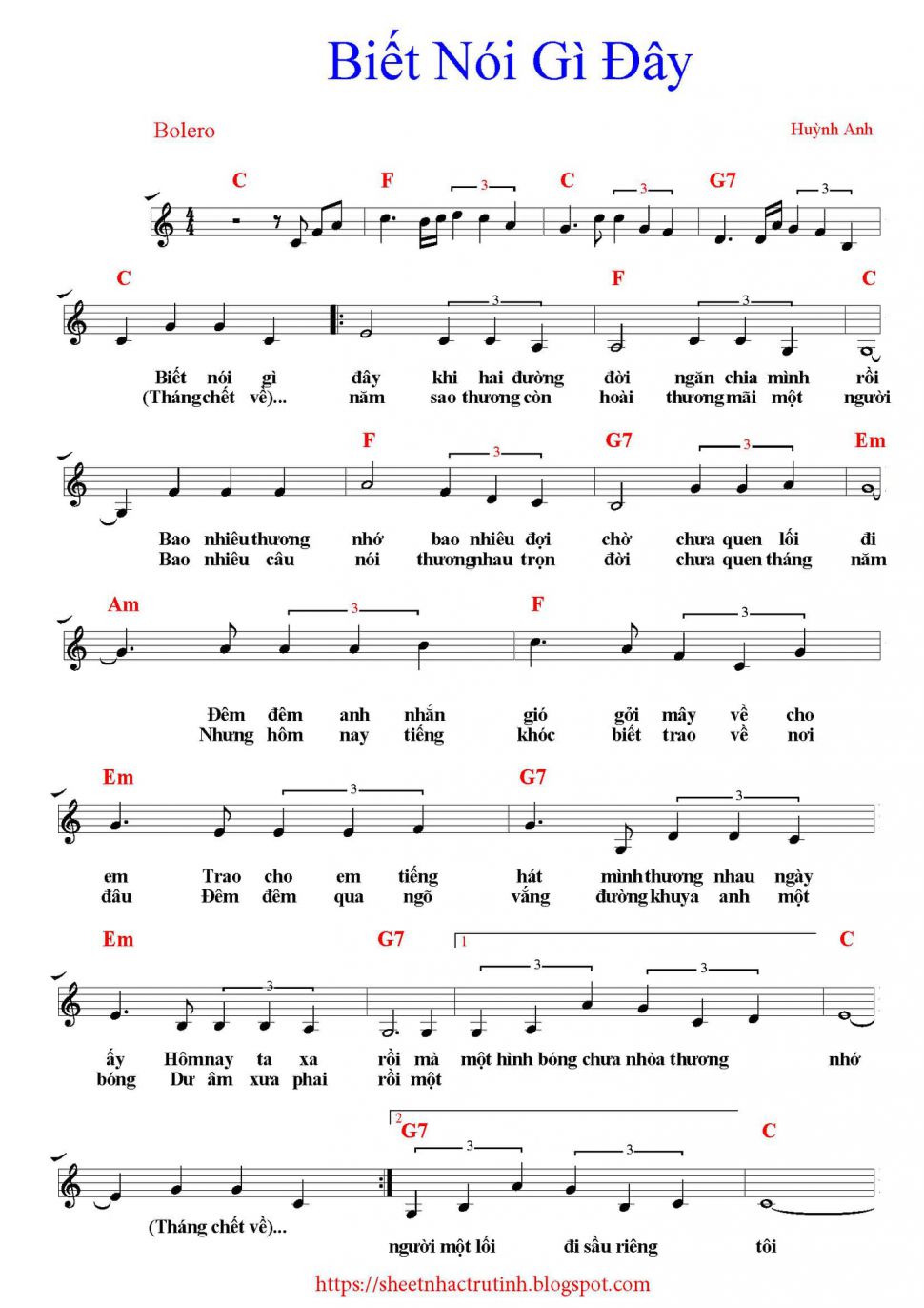 Biết Nói Gì Đây sheet