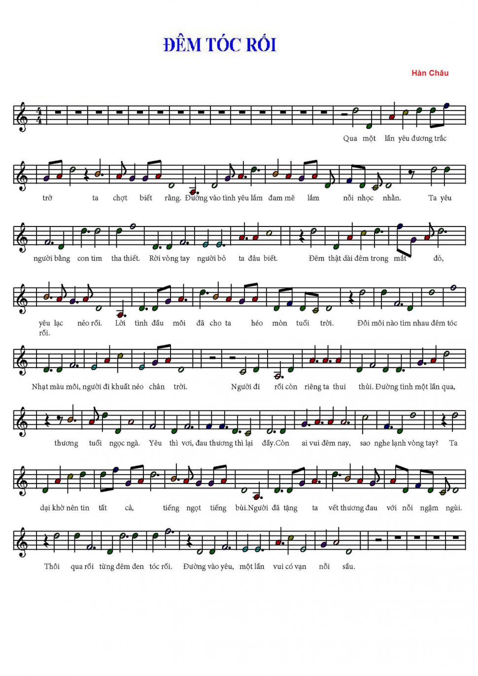 Đêm Tóc Rối sheet