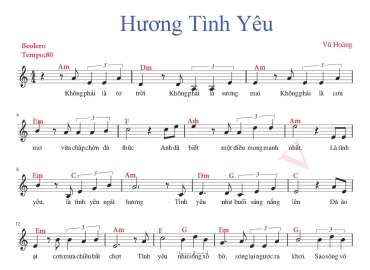 Huơng Tình Yêu sheet có lời 