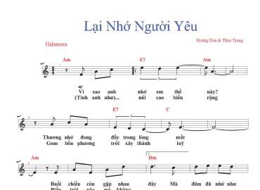 Lại Nhớ Người Yêu sheet có lời 