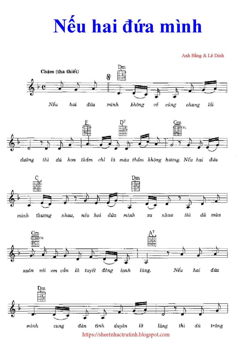 Nếu Hai Đứa Mình sheet