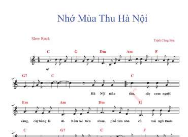 Nhớ Mùa Thu Hà Nội sheet có lời