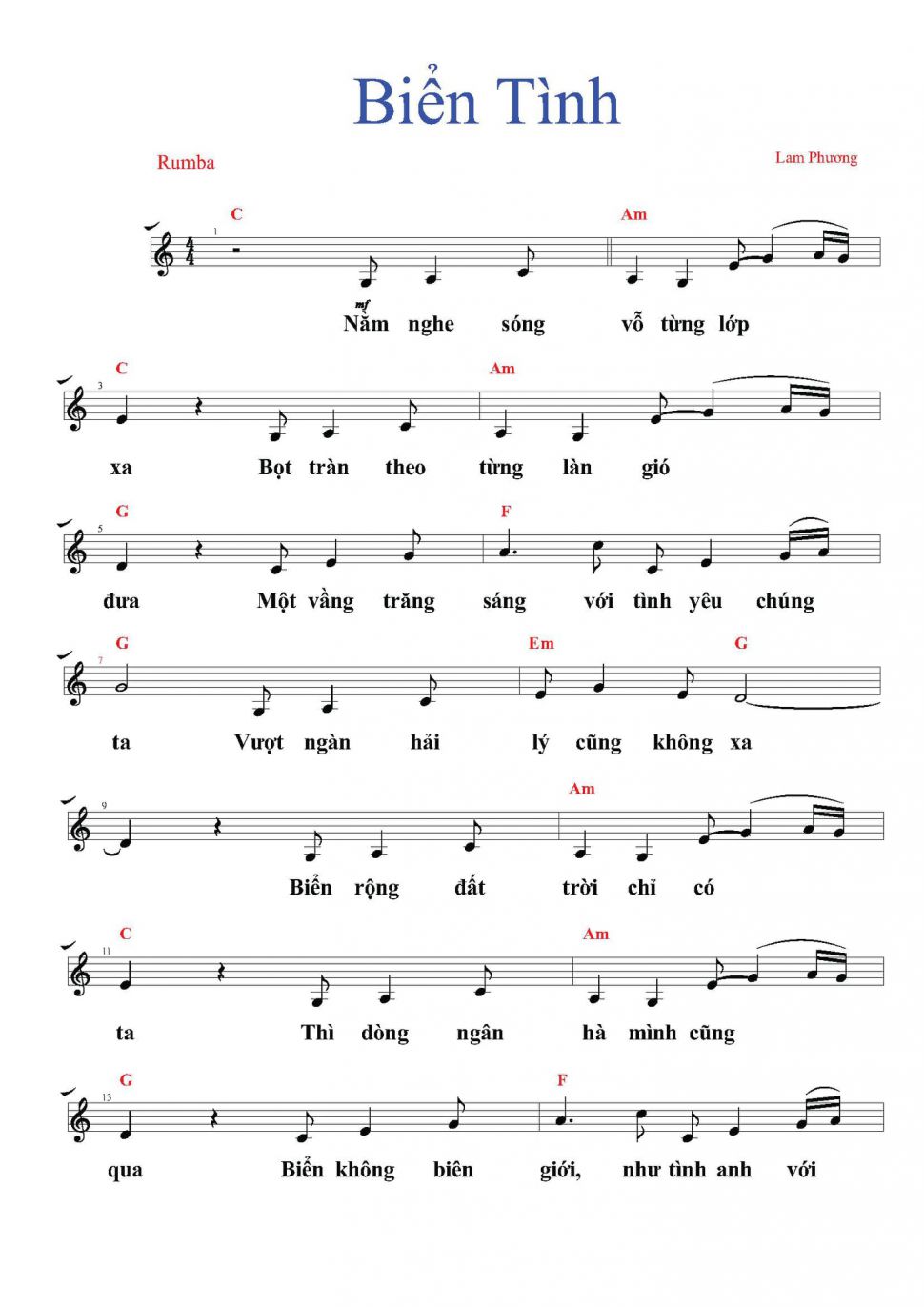 Biển Tình sheet có lời