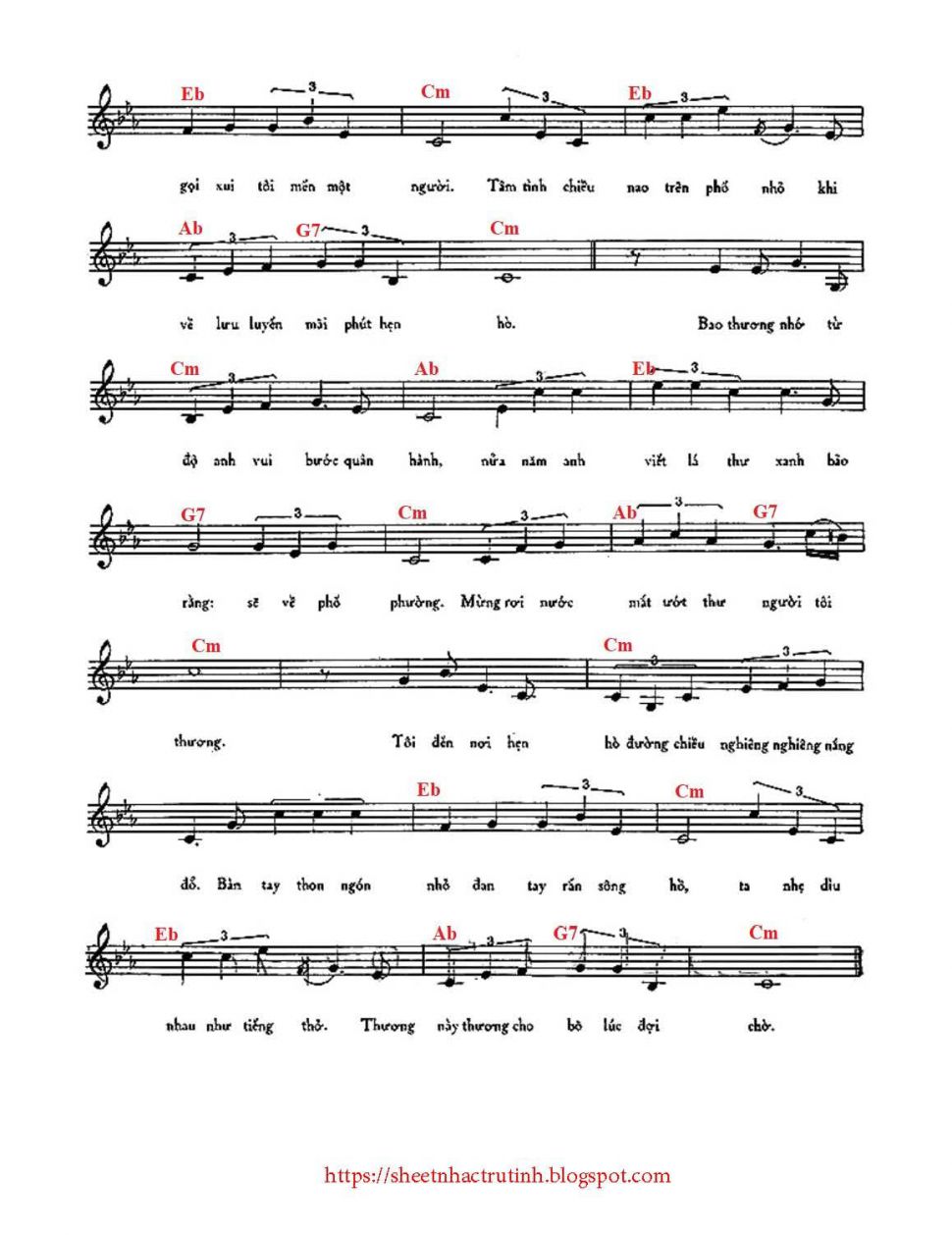 Bóng Nhỏ Đường Chiều sheet