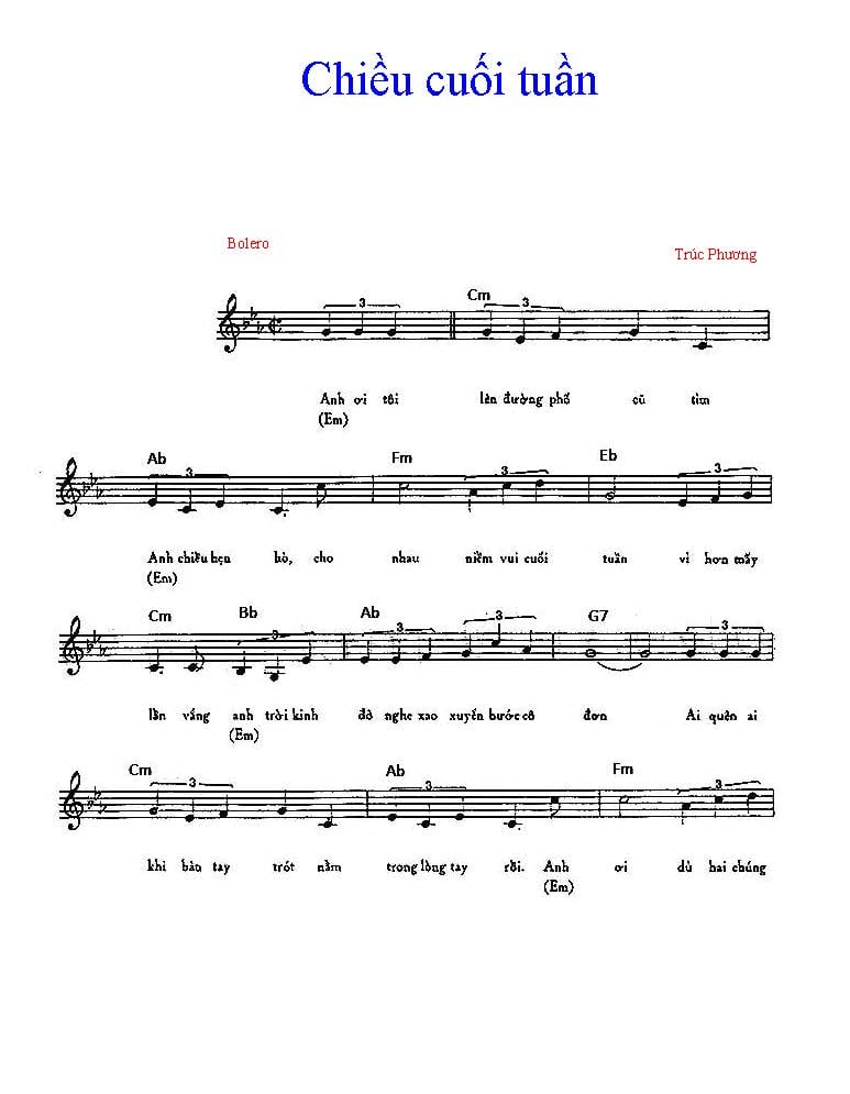 Chiều Cuối Tuần sheet