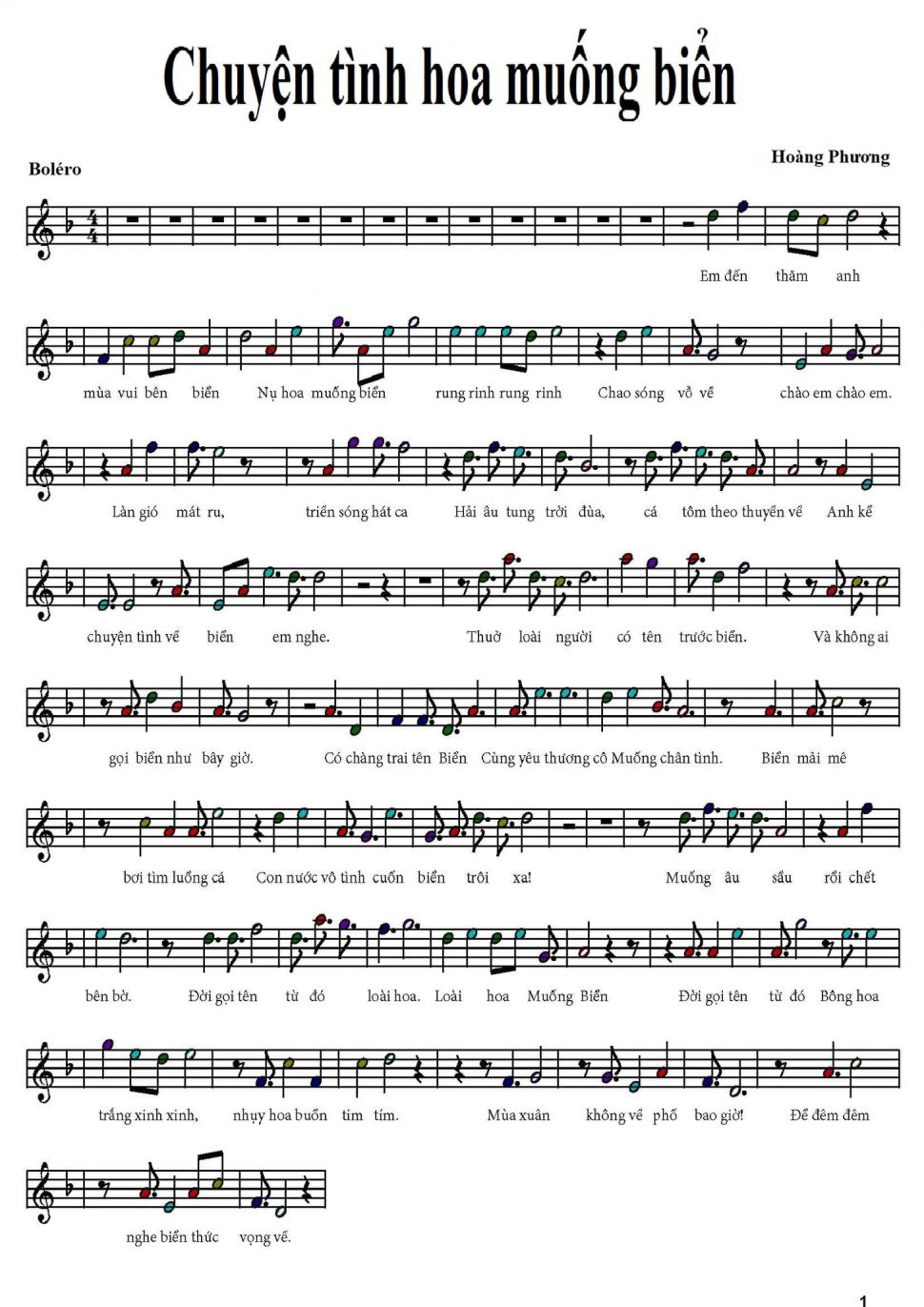 Chuyện Tình Hoa Muống Biển sheet