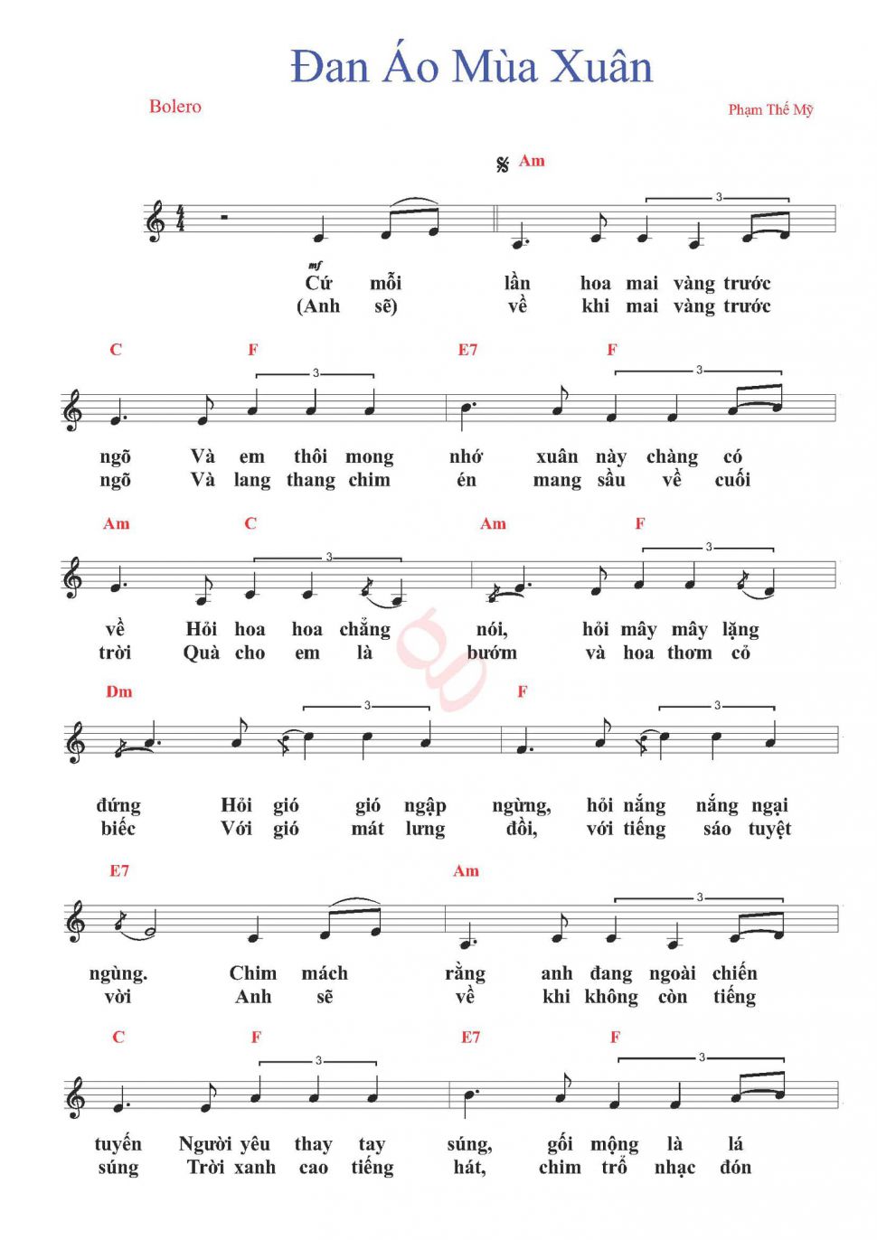 Đan Áo Mùa Xuân sheet