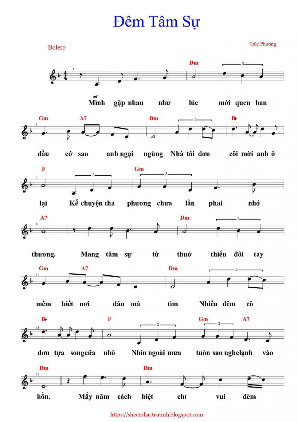 Đêm Tâm Sự sheet