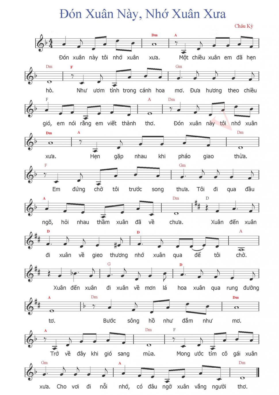 Đón Xuân Này Nhớ Xuân Xưa sheet