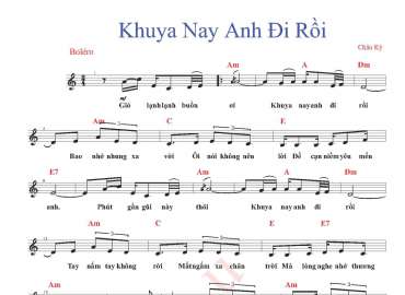 Khuya Nay Anh Đi Rồi sheet có lời 