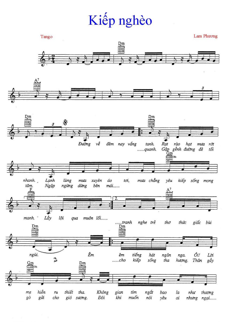 Kiếp Nghèo sheet Kiếp Nghèo sheet