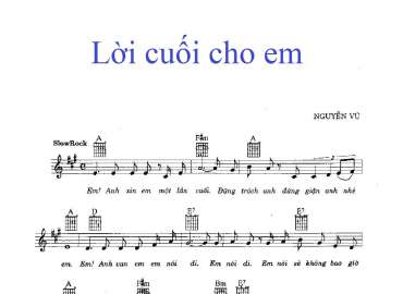 Lời Cuối Cho Em sheet có lời 