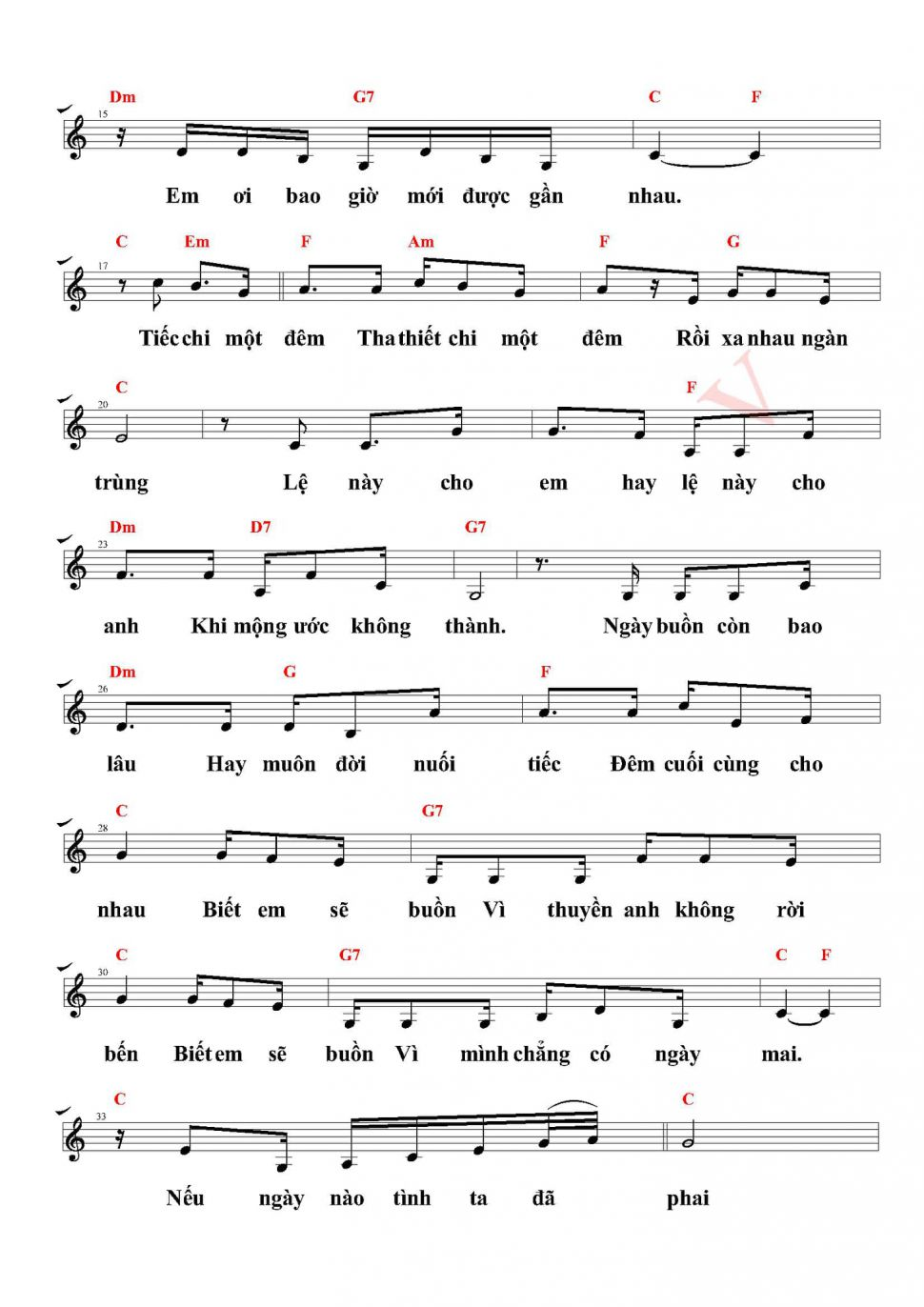 Lời Cuối Cho Em sheet có lời 