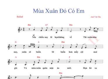 Mùa Xuân Đó Có Em sheet có lời 