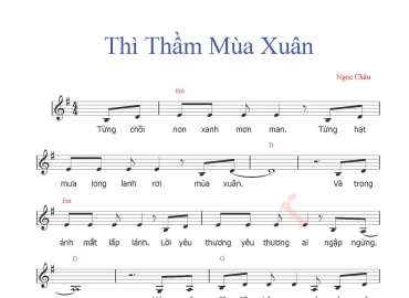 Thì Thầm Mùa Xuân sheet có lời 