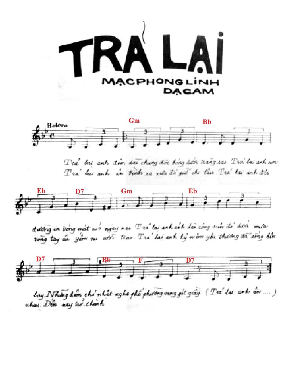 Trả Lại sheet