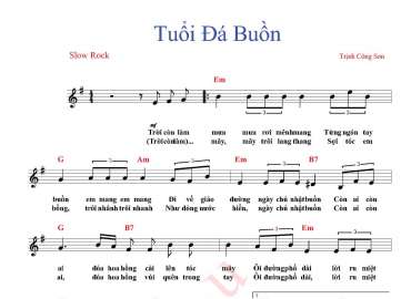 Tuổi Đá Buồn sheet có Lời