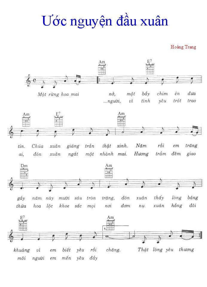 Ước Nguyện Đầu Xuân sheet