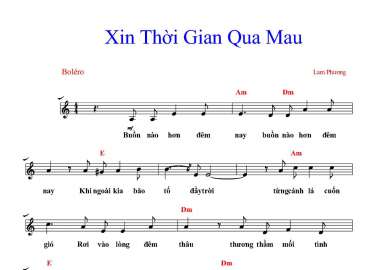 Xin Thời Gian Qua Mau sheet có lời 