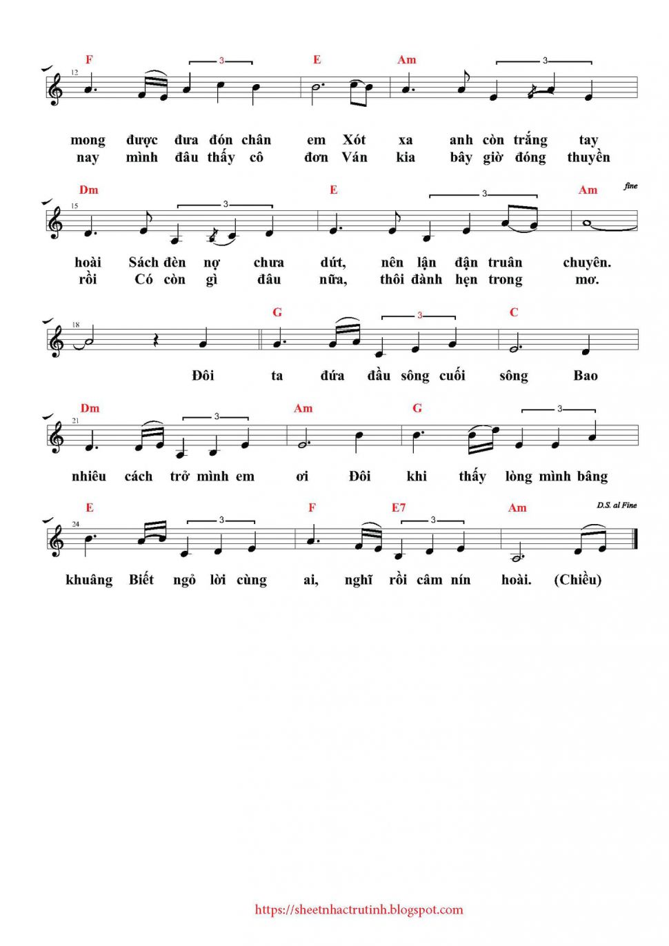 Yêu Một Mình sheet