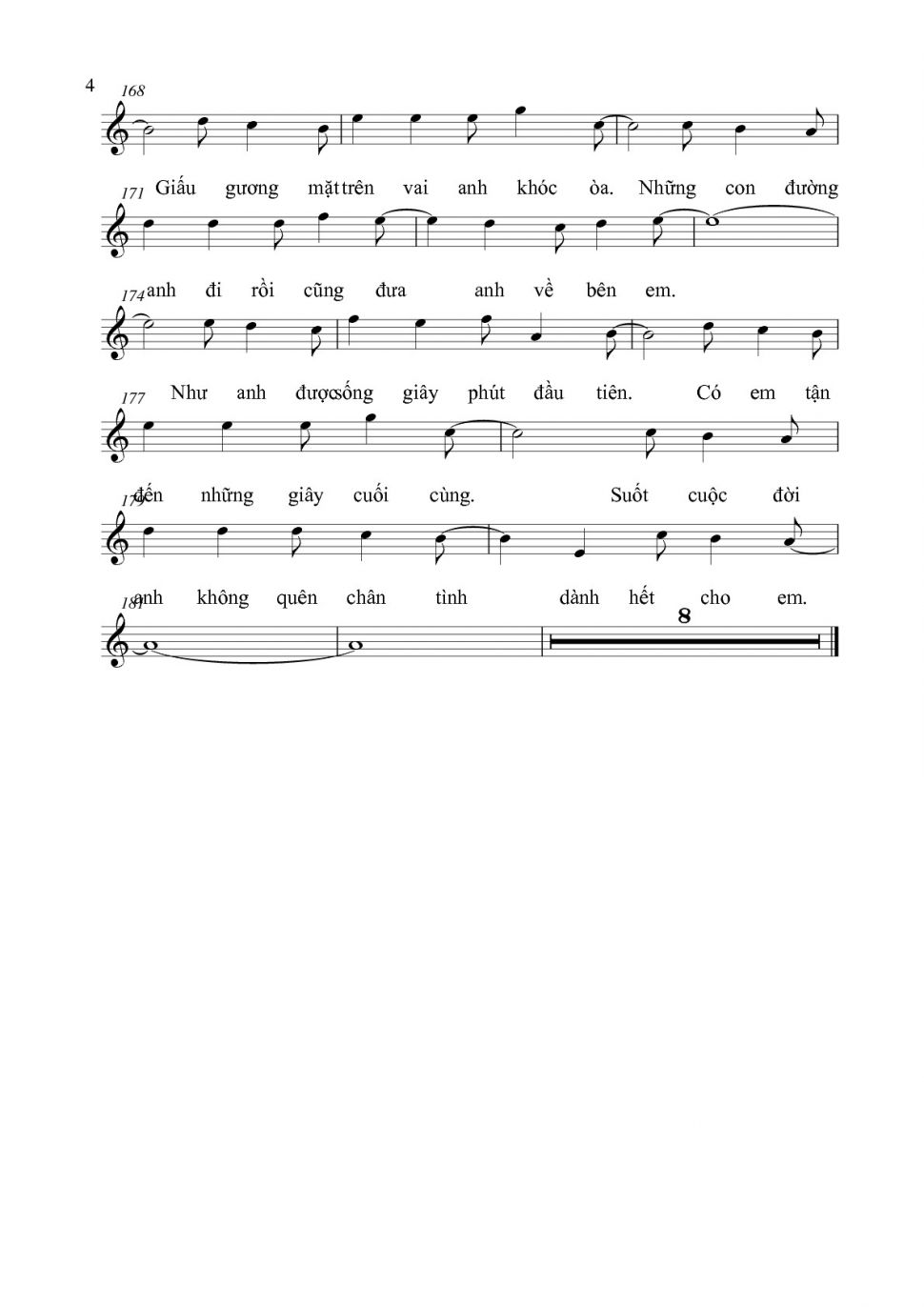 Chân Tình sheet có lời