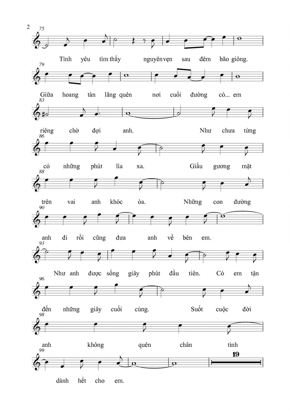 Chân Tình sheet có lời