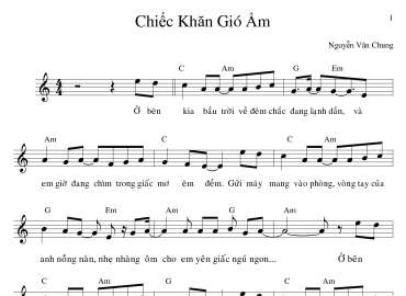 Chiếc Khăn Gió Ấm sheet có lời