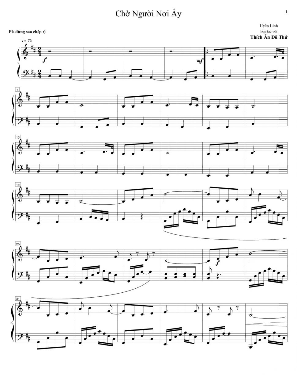 Chờ Người Nơi Ấy sheet có lời