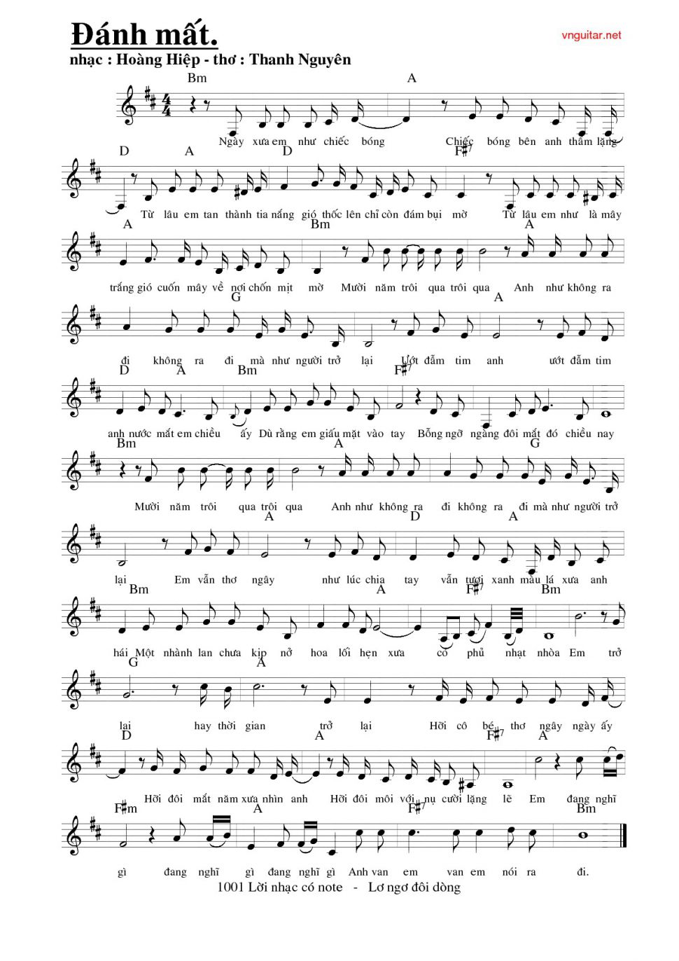 Đánh Mất sheet có lời