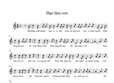 Đạo Làm Con sheet có lời