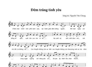 Đêm Trăng Tình Yêu sheet có lời