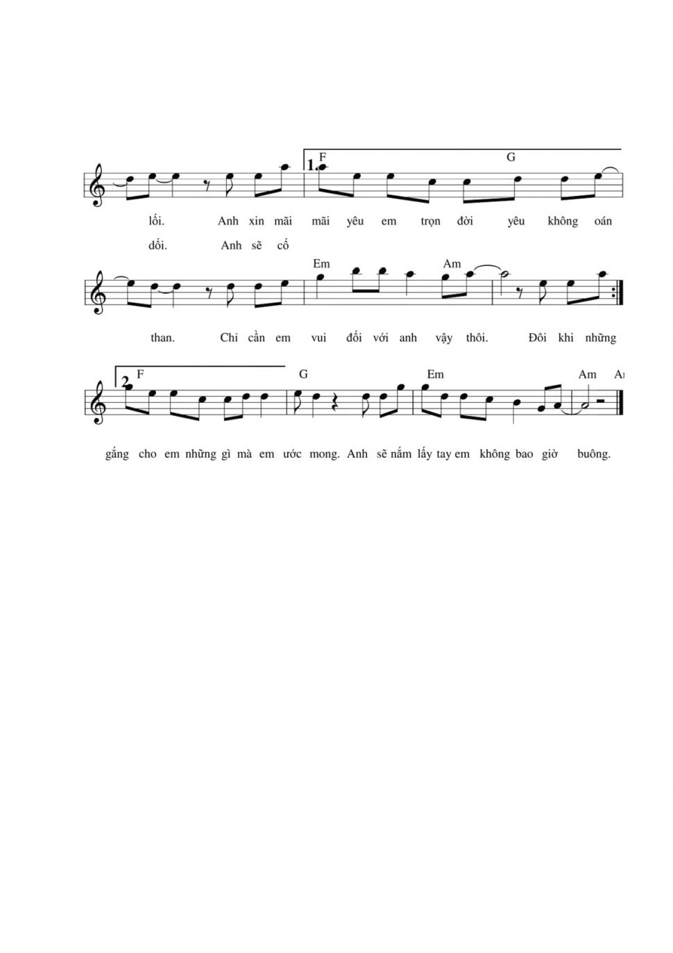 Em Là Của Anh sheet có lời