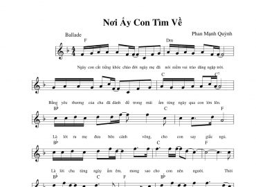 Nơi Ấy Con Tìm Về shet có lời