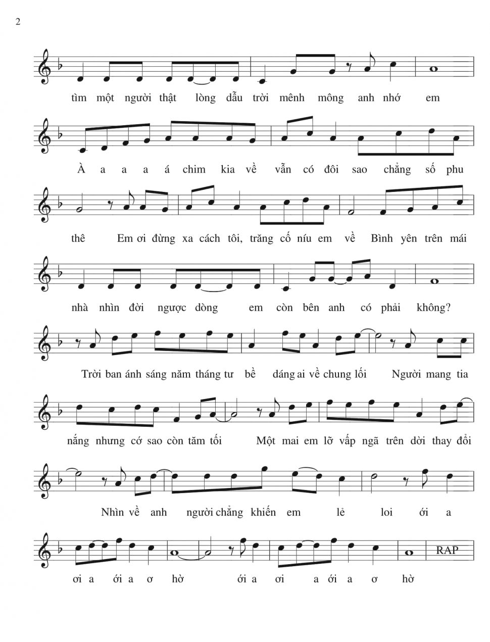 Sóng Gió sheet có lời