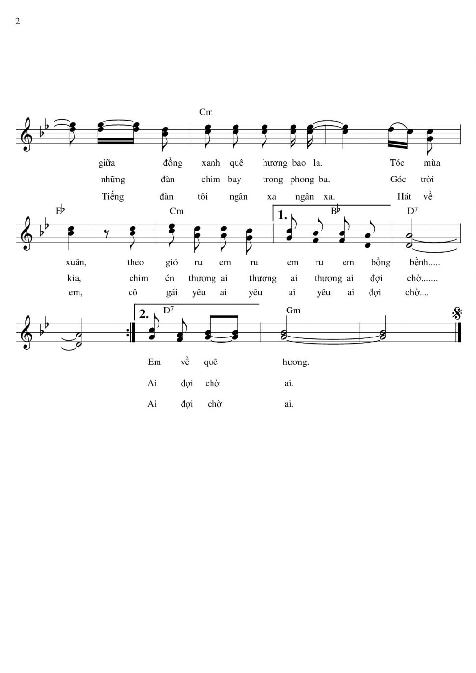 Tạm Biệt Chim Én sheet có lời