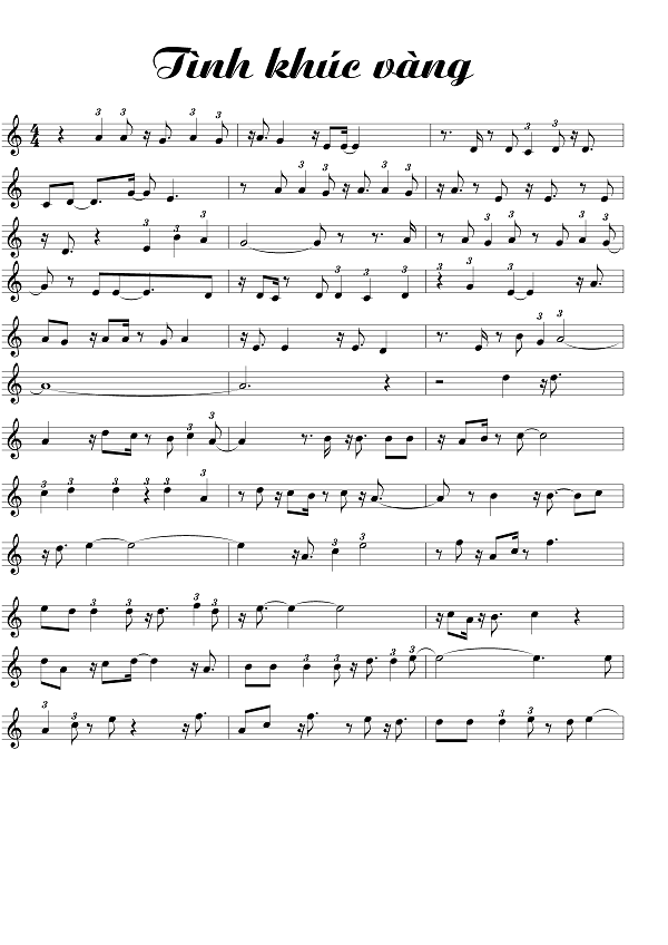Tình Khúc Vàng sheet có lời