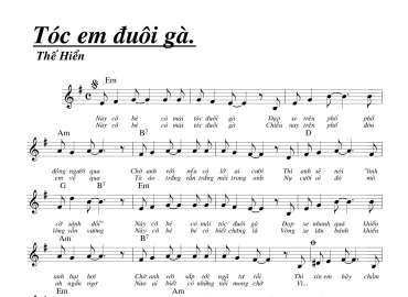 Tóc Em Đuôi Gà sheet có lời
